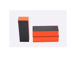 Limas de uñas negras de 3 caras, duraderas, lavables, portátiles, de material EVA, para profesionales y familias, color naranja.