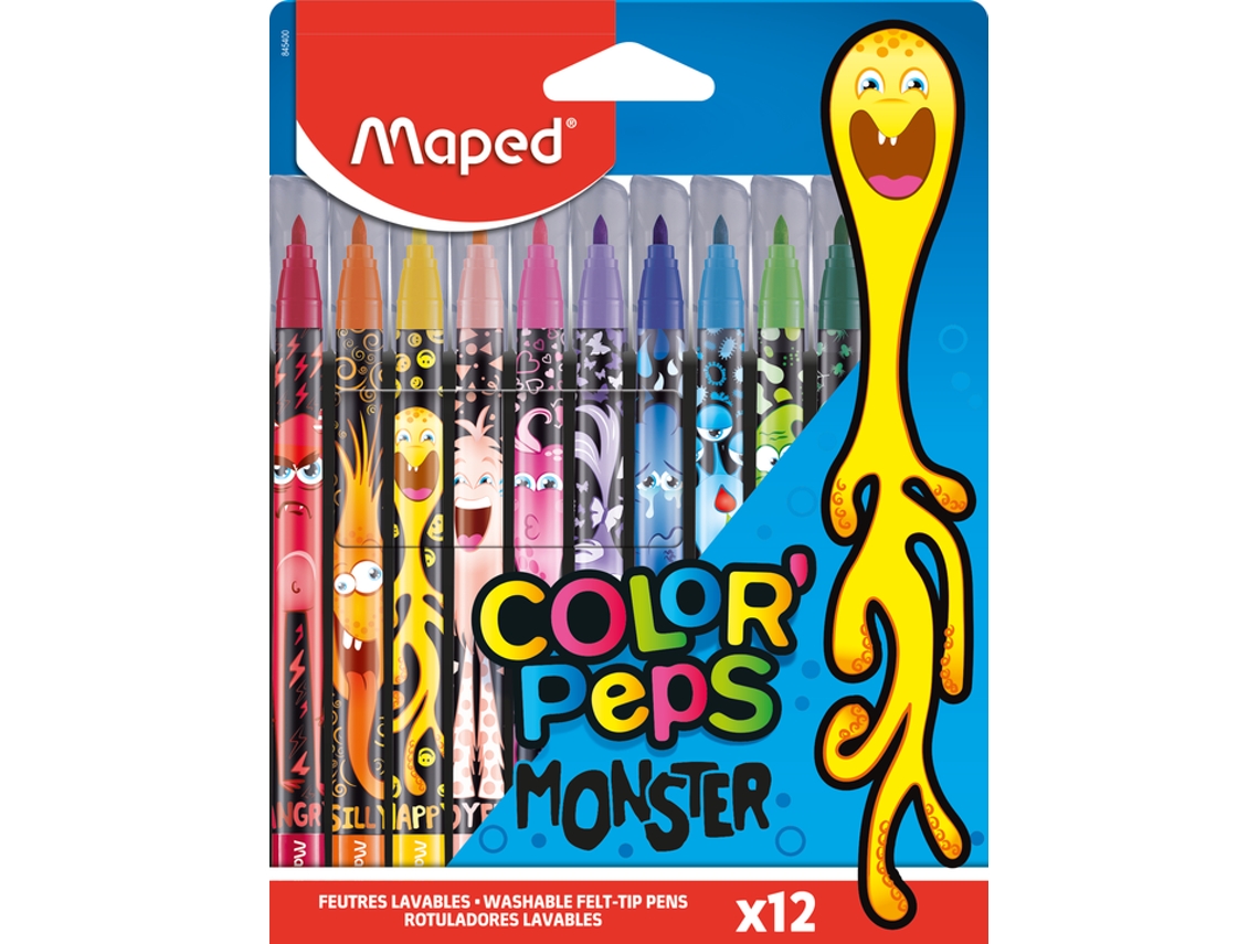 Caja de 12 Monstruos Peps de Colores de Fieltro