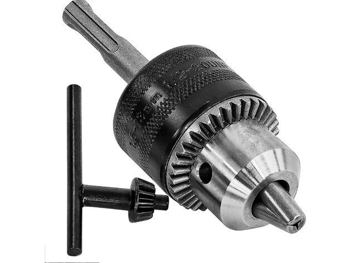 Portabrocas de 1,5 x 13 mm, 1/2 x 20 UNF con adaptador SDS Plus y llave de portabrocas