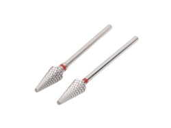 Broca cónica de acero profesional Wolframio para manicura, eliminación rápida, exfoliación y pulido.