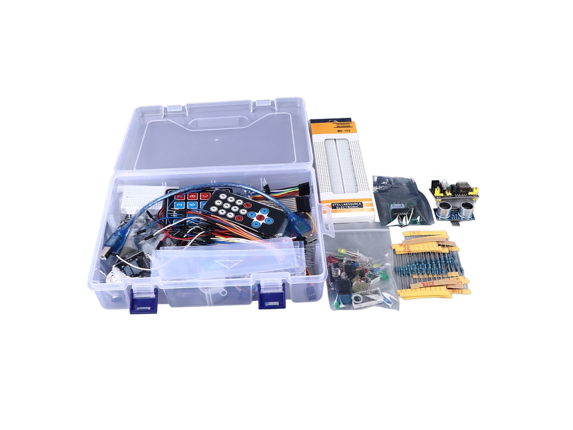 Kit De Iniciación A La Electrónica Con Placa De Pruebas 830, Sensor De Temperatura Y Humedad, Led, Zumbador Y Resistencia.