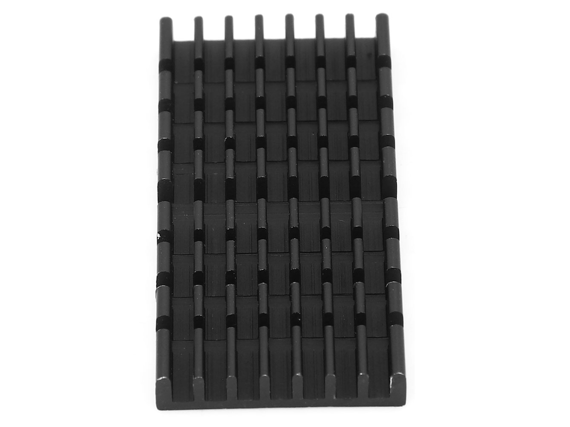 2026as-10 Piezas Disipador de calor de aluminio negro Materiales eléctricos para placa de circuito impreso LED 53x25x5mm