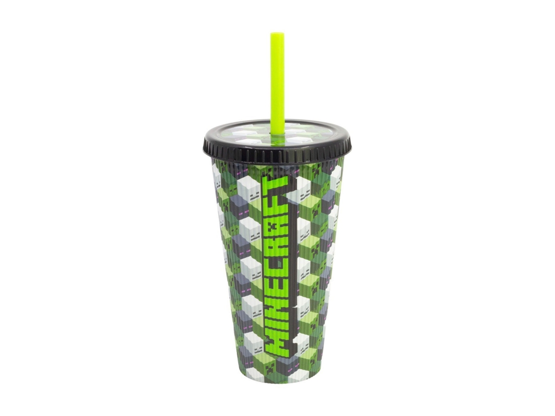 Vaso icónico Minecraft Mono Relief con pajita, 790 ml, 31308