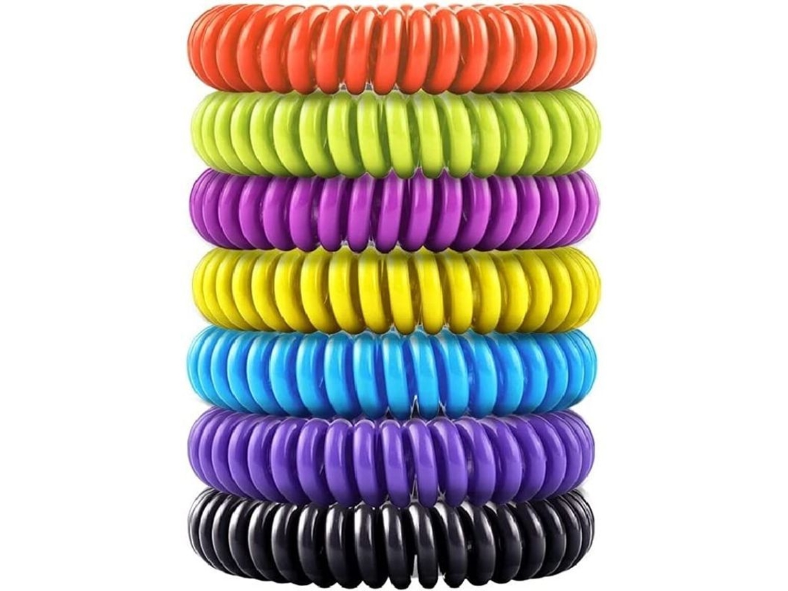 Paquete De 7 Pulseras Antimosquitos Para Niños Y Adultos - Hierba Limón Natural, Hierba Limón Y Eucalipto