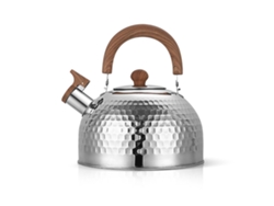 Hervidor De Acero Inoxidable De 2 Litros Con Función De Silbido Y Fondo Plano, Apto Para Cocinas De Gas E Inducción.