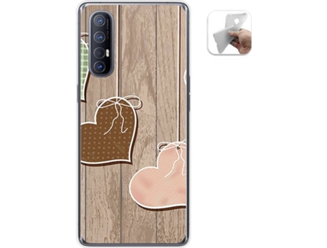 Carcasa Oppo Find X2 Neo TUMUNDOSMARTPHONE Corazones Madera Multicolor