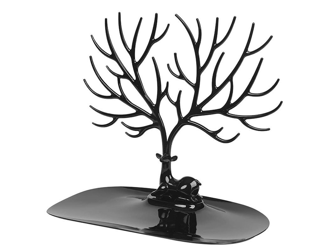 2026-puesto De Joyería Ciervo, Árbol De Deco Con Cuernos, Negro, Para Collares Pulseras Anillos Pendientes