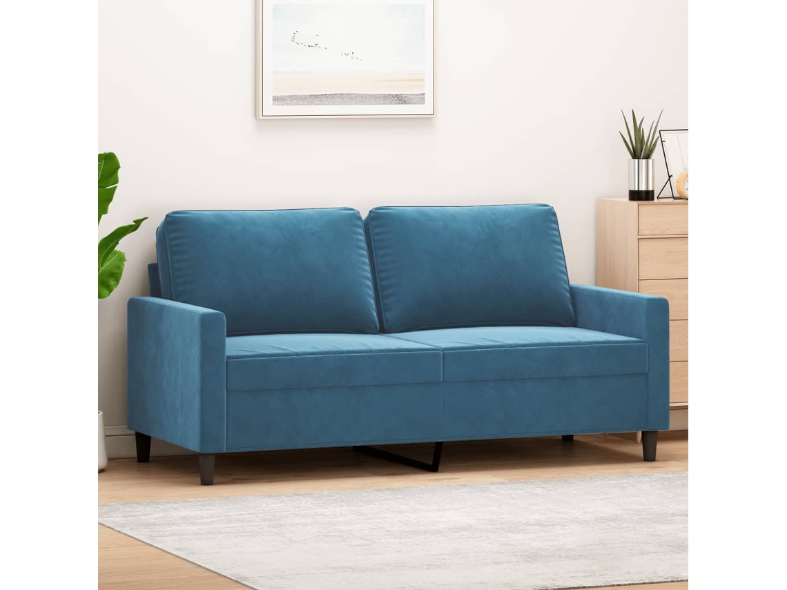 Sofá De 2 Plazas | Sofá De Salón | Sofá De Descanso Terciopelo Azul 140 Cm Wsd794961