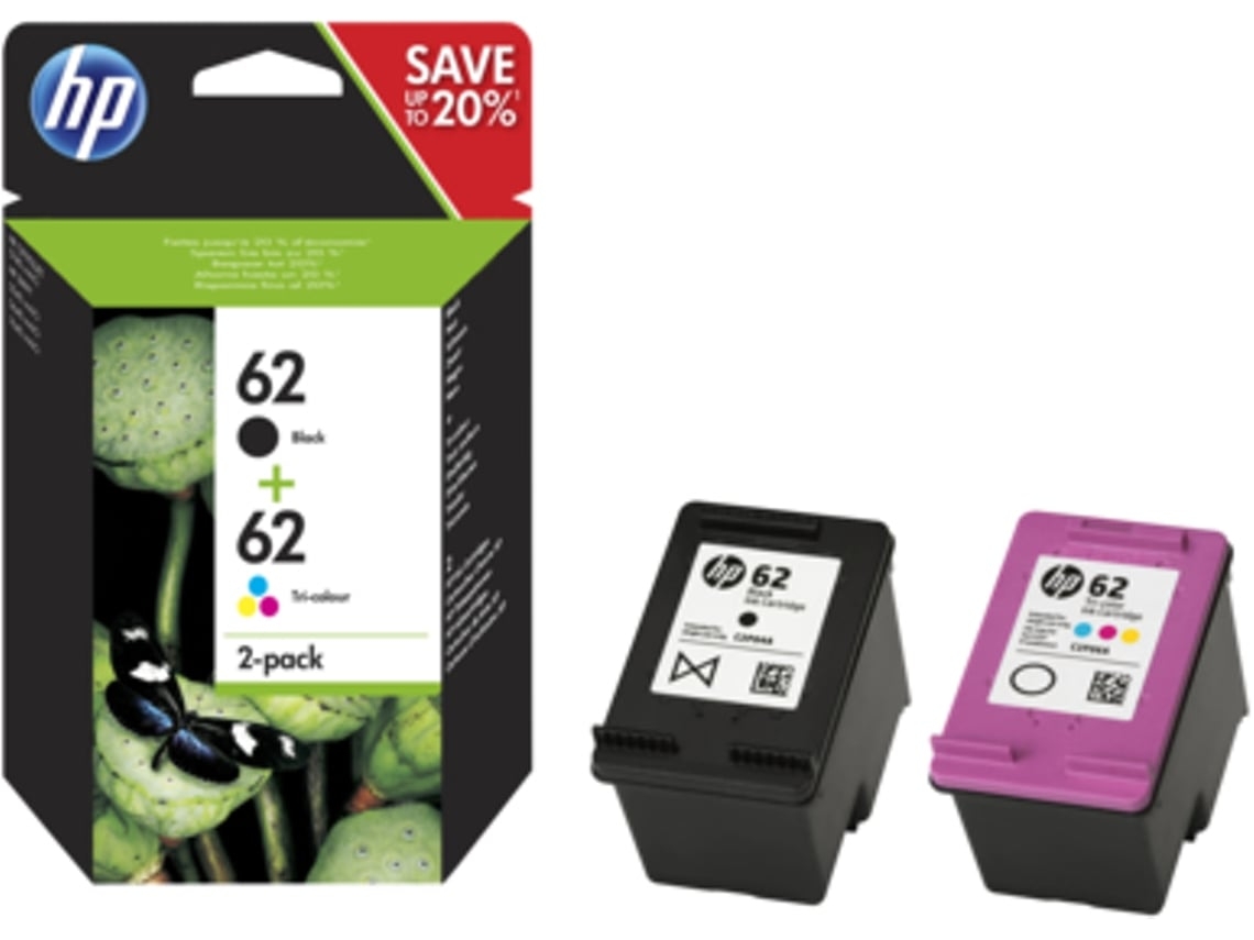 Pack 2 cartuchos tinta N9J71AE: HP 62 Negro + HP 62 Tricolor