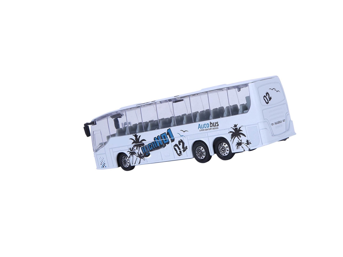 Autobús De Juguete A Escala 1:50 Con Luces, Música Y Función De Rebobinado - Blanco Para Niños