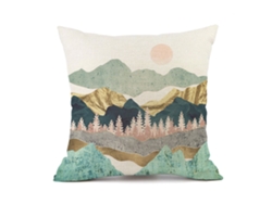 Funda De Almohada Con Diseño De Sol Y Luna, Pintura De Paisaje