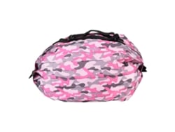 Bolso de hombro grande de poliéster impermeable, plegable, estilo acordeón, camuflaje rosa, ideal para ir de compras.