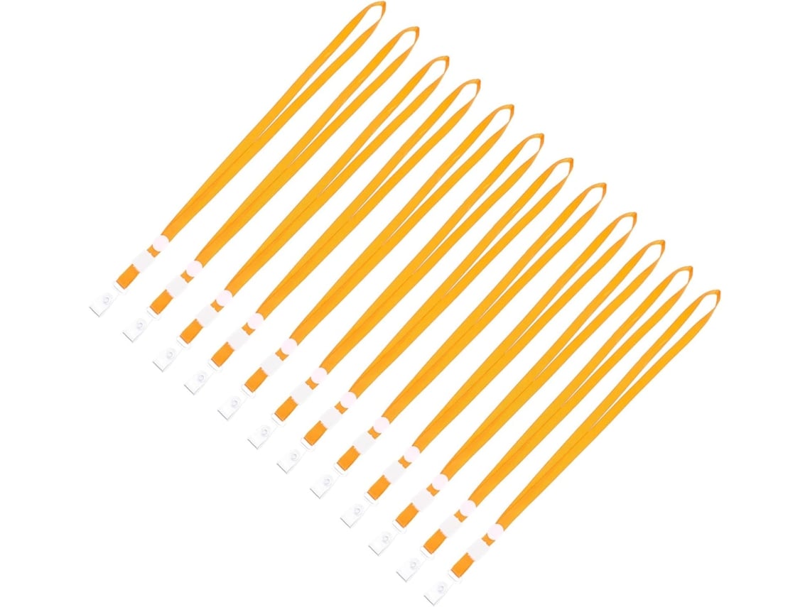 Conjunto De 50 Cordões Porta- Crachás Laranja De 1 Cm, Alça Para Pendurar Cartões De Identificação, Licenças
