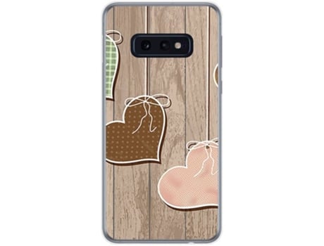 Carcasa Samsung Galaxy S10e TUMUNDOSMARTPHONE Corazones Madera Multicolor