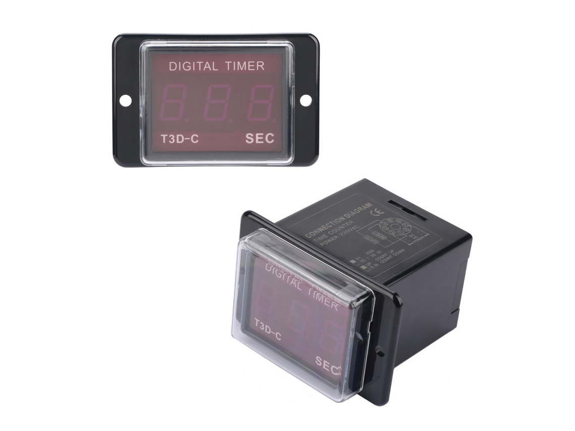 Contador Temporizador Digital T3d-c Con Led, 8 Pines, 99,9/999 Segundos, 220 V Ca