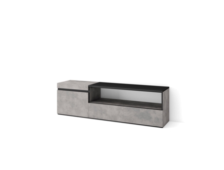 Mueble TV Televisión 150x45x35cm Para TV hasta 65 Con almacenamiento Cemento