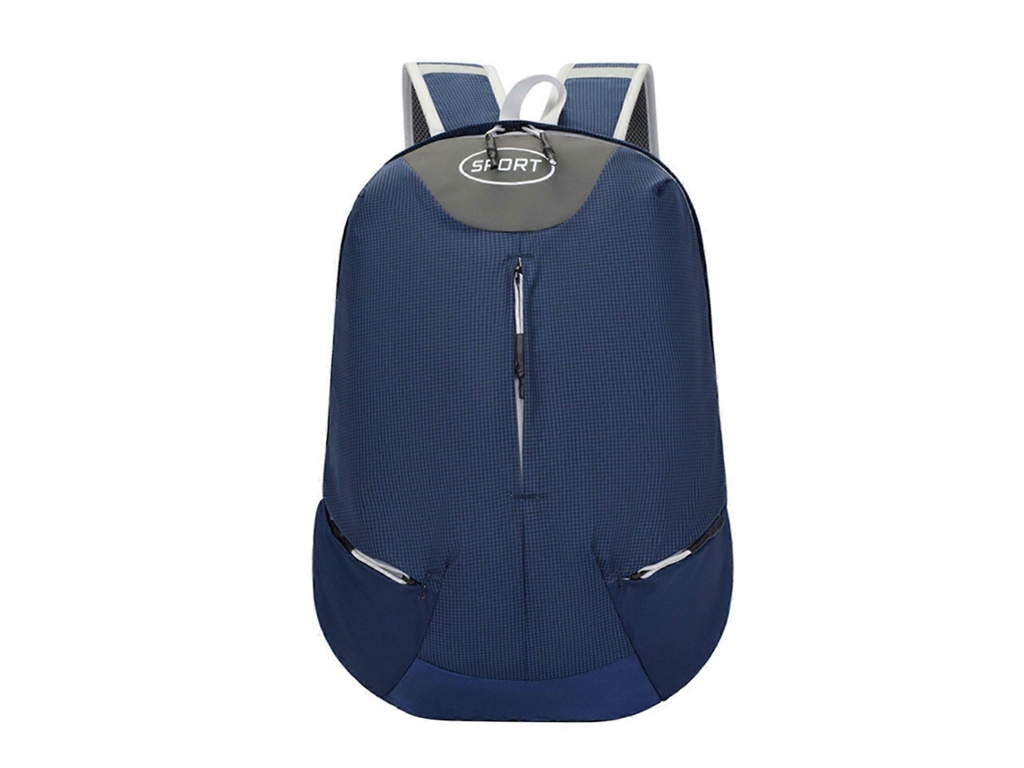 Mochila deportiva multiusos de gran capacidad, ideal para senderismo, ciclismo de montaña y acampada. Color azul oscuro.