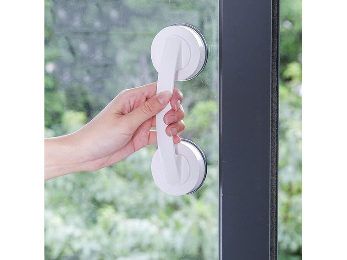 Tirador de vidrio con ventosa fuerte para puerta de refrigerador, cajón, baño, ducha, armario, cocina, Truyuety (blanco grande)