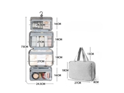 Neceser De Viaje Impermeable Digitallab Para Maquillaje, Color Gris (27x18x8 Cm)