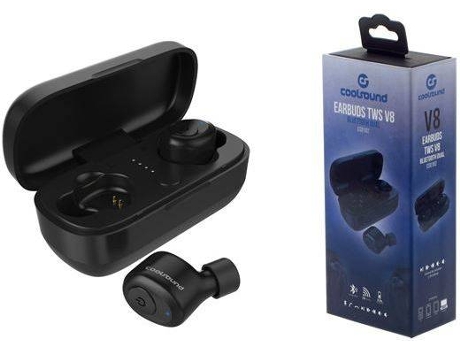 Auriculares Bluetooth True Wireless COOLSOUND TWS V8 (In Ear - Micrófono - Negro)