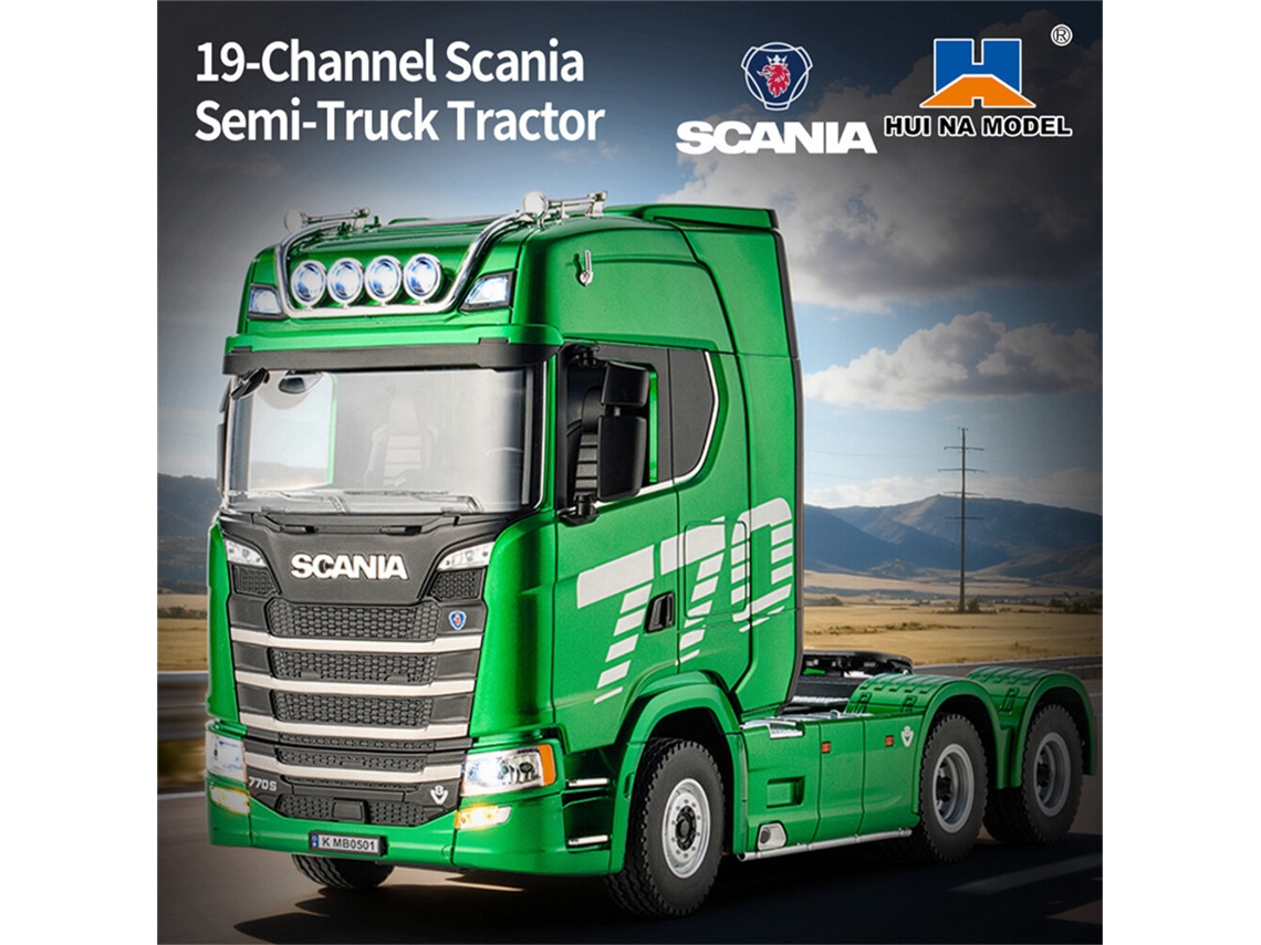 1502 Remolque Rc Verdehuina Toys 1501 Pro 1502 1/18 2.4g 19ch Scania 770s Tractor Remolque Oficial Led Proporcional Rtr