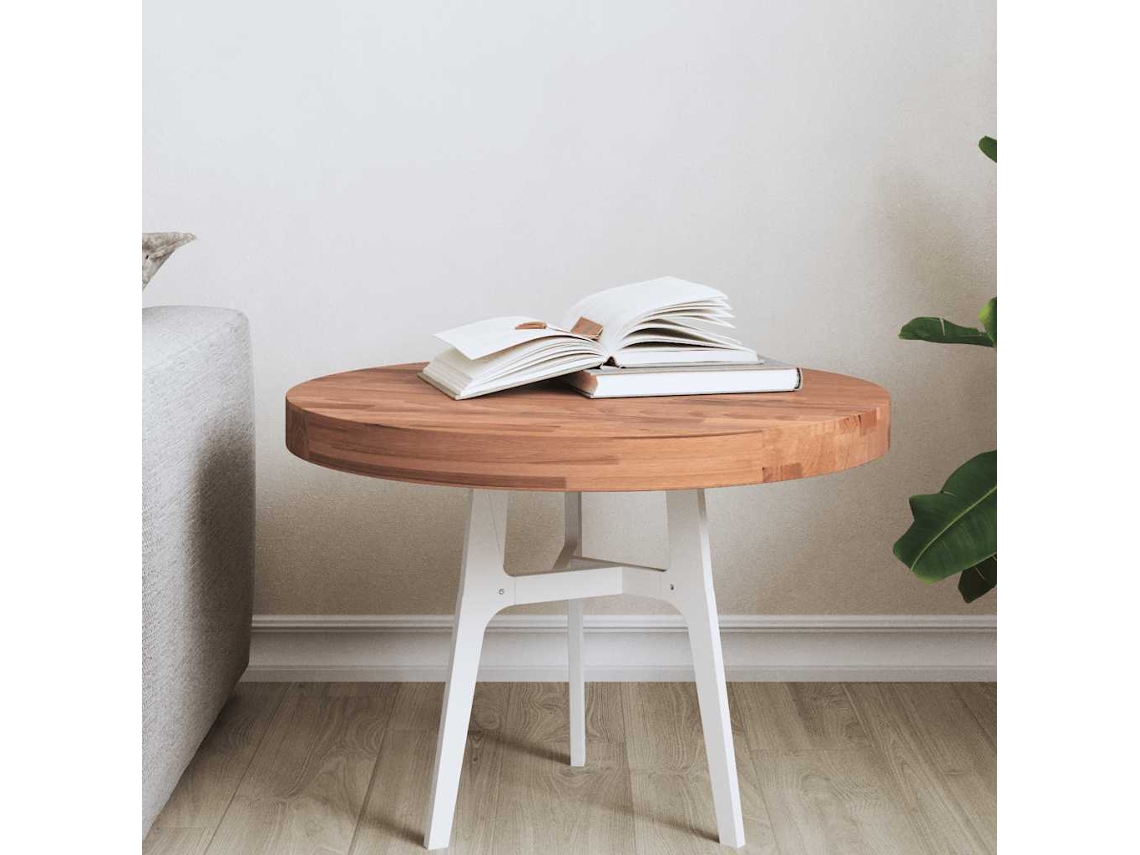 Tablero de mesa | Tablero de escritorio | Superficie de mesa redonda Ø50x4 cm Madera maciza de haya