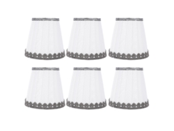6 Pantallas De Tela Con Clip Decorativo Para Lámparas De Mesa Y De Pie - Accesorio Universal