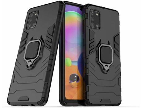 Carcasa + Protector Samsung Galaxy A31 HFS-HOUSE Kickstand Negro