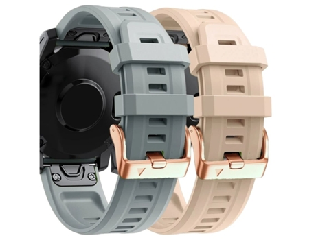Correa Silicona Cierre Metálico para Garmin Fenix 6S Gris y Albaricoque Pack 2X VEANXIN