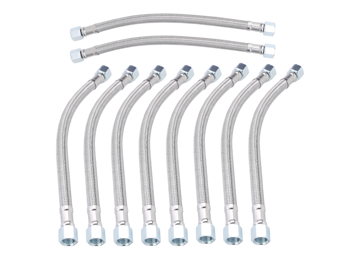 10 Mangueras Flexibles De Acero Fundido De 14 X 1,5 Mm Y 35 Cm Para Máquinas De Compresión De Aire.