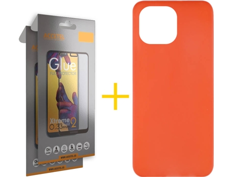 Kit Funda + 2 Protectores de Pantalla Apple iPhone 13 Pro Max ACCETEL Liso Rojo