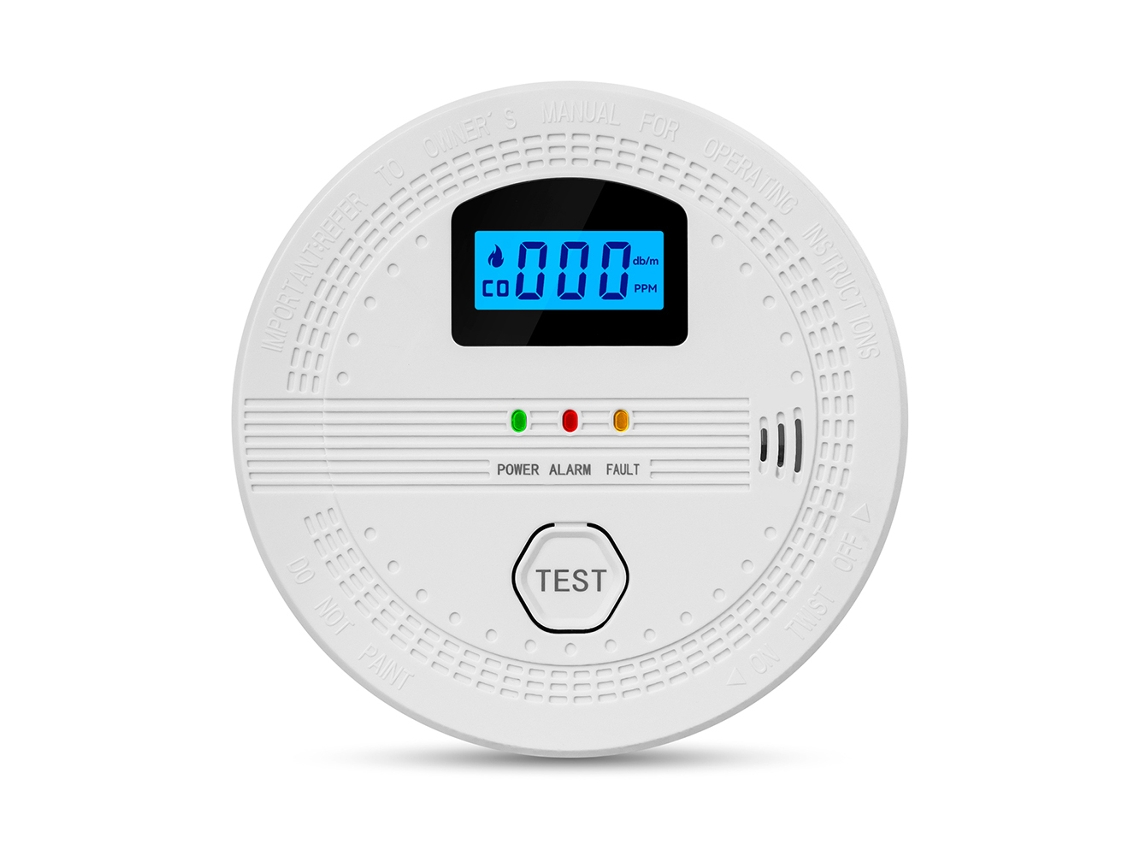 Detector De Monóxido De Carbono Con Sensor Electroquímico, Pantalla Digital Y Alarma Sonora Y Visual Para Uso Doméstico Y Hotelero.