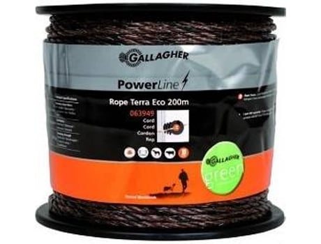 Rollo de Cuerda para Animales de Granja GALLAGHER (Negro - 200m - Nylon)