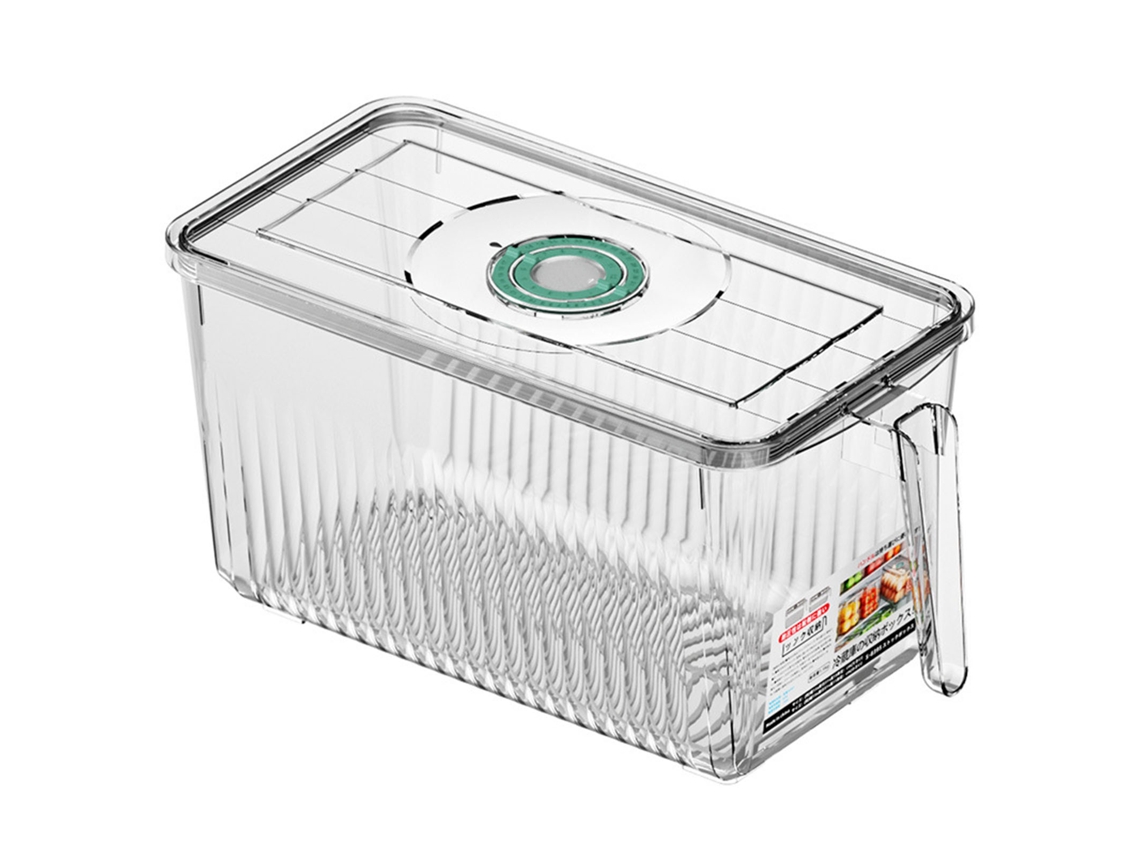 Caja Transparente Para Almacenar Alimentos Con Tapa Y Asa Para Refrigerador.