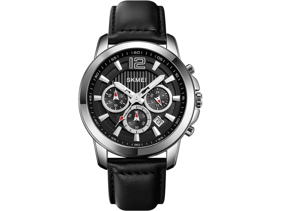 Clásico Multifuncional Masculino Cronógrafo Gran Esfera Militar Deportivo Impermeable Pulsera De Cuero Reloj De Pulso Yuysan