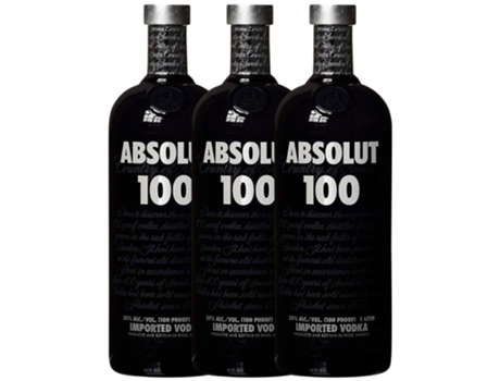 Vodka ABSOLUT Absolut 100 (1 L - 3 unidades)