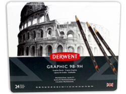 Caja Metal DERWENT 24 Lápis Grafito