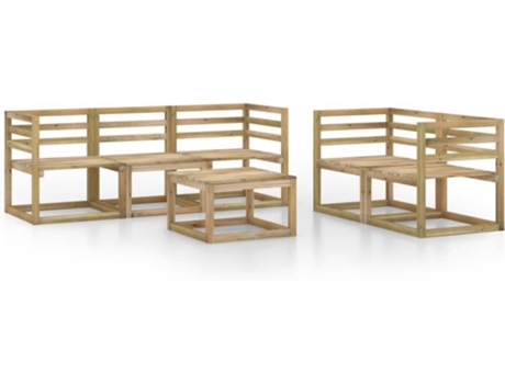 Conjunto 6 de muebles de jardín VIDAXL madera de pino impregnada verde