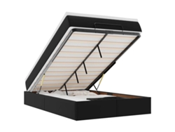 Maison Exclusive - Estructura Cama Otomana Colchón Cuero Sintético Negro 120x190cm