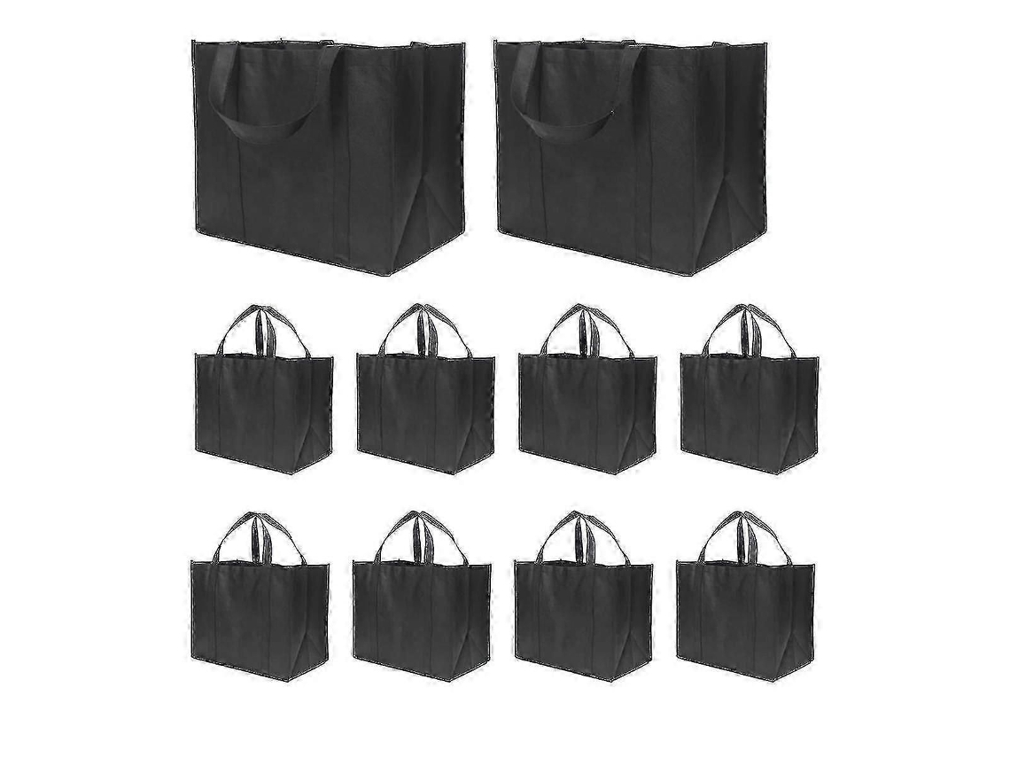 Bolsas de compra reutilizables de 35 litros con asas largas, paquete de 10, plegables y reutilizables. GOKOCO