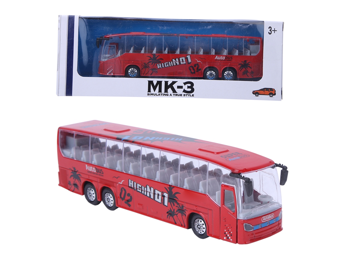 Brinquedo De Ônibus Simulação 1:50 Liga Com Luz Música E Recuo Para Crianças Vermelho