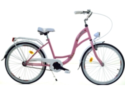 Bicicleta para niña de 24 pulgadas, resistente, color blanco y rosa, Dallas Bike B.active