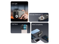 Lente Macro 150x Para Teléfonos Con Luz Led, Filtro Cpl Y Clip Universal Para Ios Y Android.