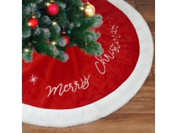 Falda Grande De Felpa Para Árbol De Navidad De 90 Cm, Blanca Y Roja, Decorativa Para Las Fiestas Navideñas.