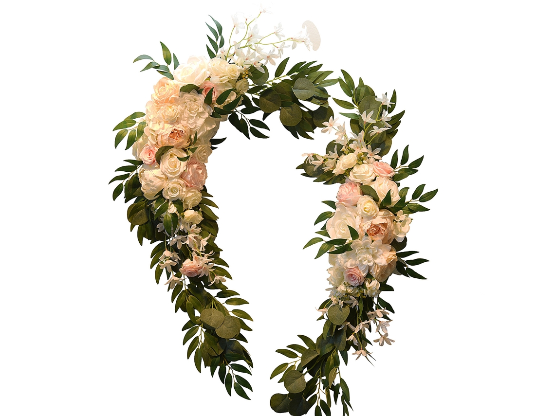 Decoración para bodas: Arco floral grande, letrero de bienvenida