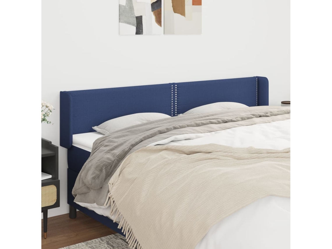 Cabecero De Tela Azul 203x16x78/88 Cm