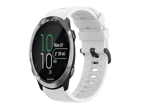 Correa para Garmin Forerunner 645 Music 20mm Color sólido correa de reloj de silicona suave blanca VENISYMLIS
