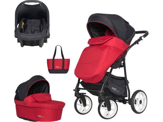 Carrito de Bebé Individual RIKO Basic Sport + Carlo Sport Rojo