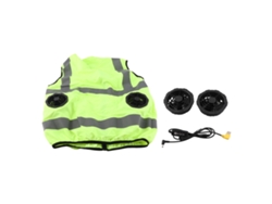 Chaleco Refrigerante Con Ventilador, Franjas Reflectantes, Recargable Por Usb, Verde Fluorescente, Xl