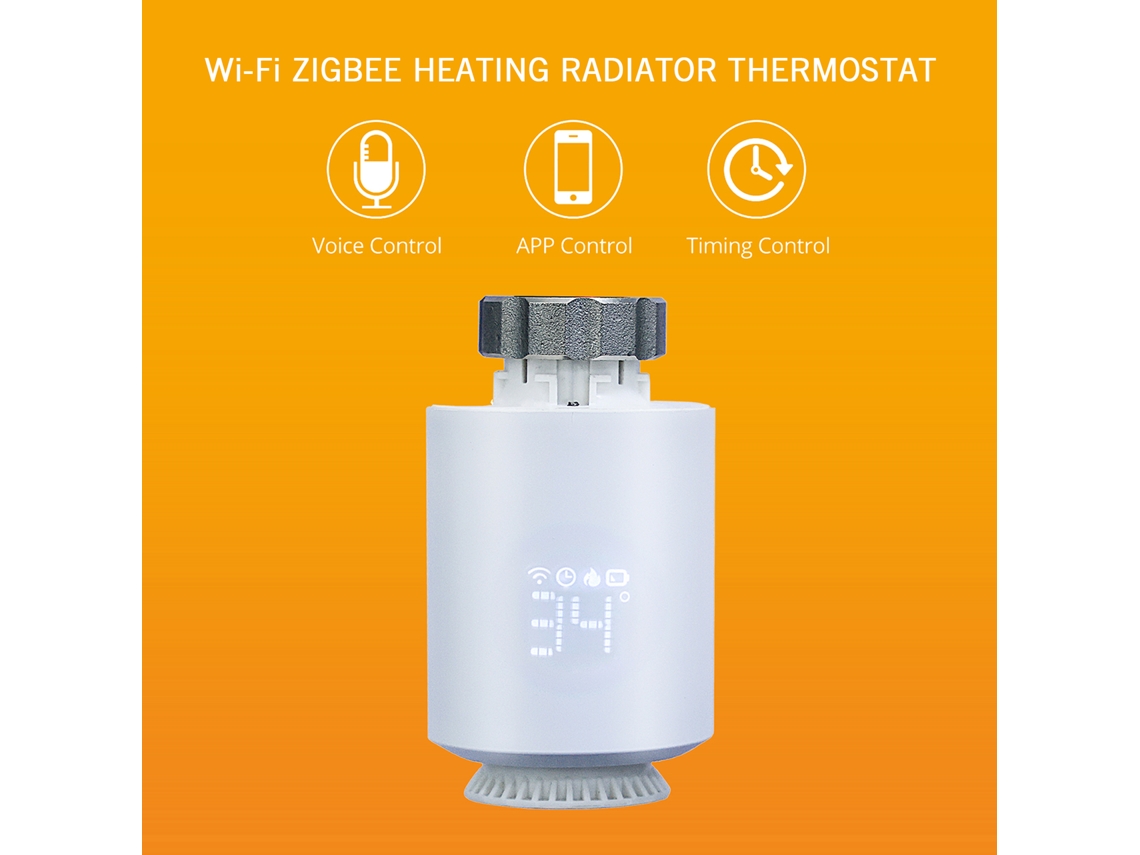 Válvula Termostática Inteligente Zigbee Para Radiador Con Control Por Aplicación Y Voz, Compatible Con Alexa.